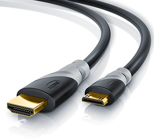 CSL - 5m Meter - Mini HDMI Kabel 1.4 Ultra HD Full HD HD Ready 3D Ethernet - 1080p 2160p 4k bei 30 Hz - 3 Fach geschirmt