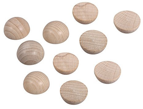 Rayher Hobby 6254500 Lot de 10 Demi-sphères en Bois Brut Non perforées, 20 mm