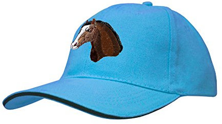 Baseballcap mit Einstickung - Pferd Pferdekopf weiße Plesse - versch. Farben 69250 Farbe hellblau