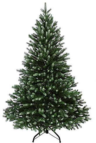 BB Sport Luxus Christbaum 180 cm Dunkelgrün-Puderzucker künstlicher Weihnachtsbaum PE/PVC Spritzguss Mix Tannenbaum Standfuß
