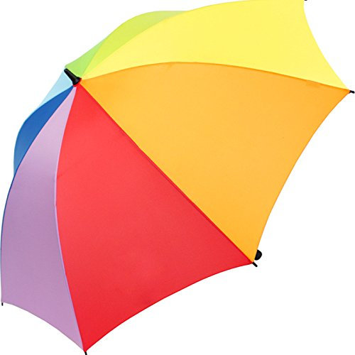 iX-brella Leichter Voll-Fiberglas- Regenschirm für 2 Personen XXL (Regenbogen)