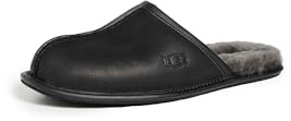 UGG Men's Scuff Slipper, Black Leather, 10