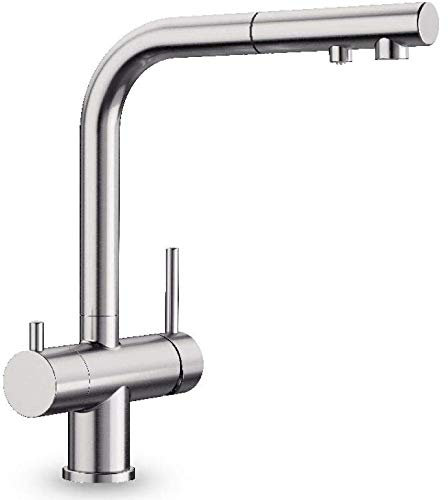 Designer 3-Wege-Brause-Armatur BLANCO Chrom mit ausziehbarer Brause! Der Wasserhahn mit 3 Anschlüssen und einer echten ausziehbarer Handbrause für Osmoseanlagen Trinkwasseranlagen Wasserfilter