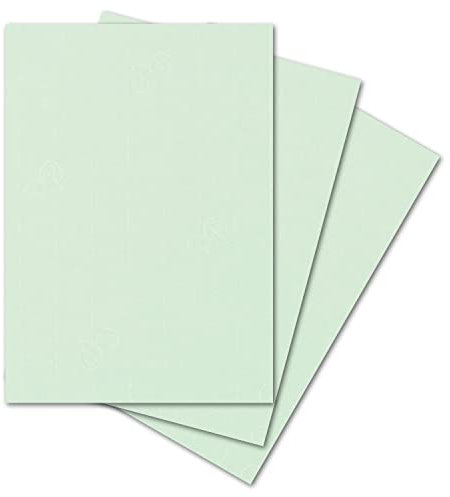 ARTOZ 25x Bastelpapier - Mint - DIN A4 297 x 210 mm - 220 Gramm pro m² - Edle Egoutteur-Rippung - Hochwertiges Designpapier Urkundenpapier Bastelkarton