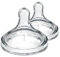 Dr. Brown's Natural Flow Level 1, Wide-Neck Baby Bottle Nipple, Slow Flow, 100% Silicone, 0m+ , 2 Count (Pack of 1)