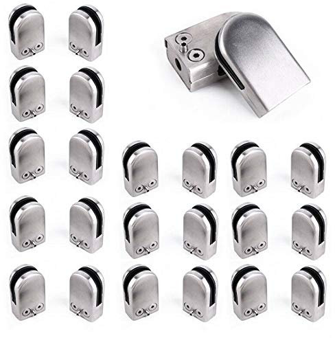 24× Pince à verre de Porte-verre en acier inox Support pour garde corps 6-7mm