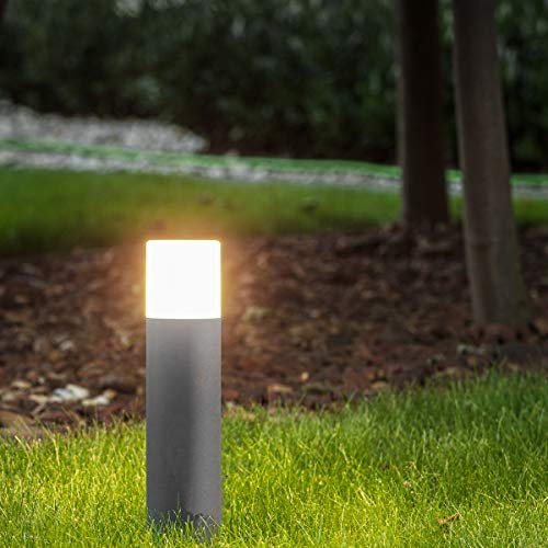 CGC Lighting Lampione da esterno da giardino led parete faro grigio con lampione Luci per sentieri (Medio)