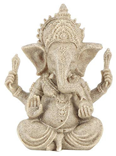 Aigid Estatuas del Señor Ganesha, Escultura de Dios Elefante hindú Resina Indio Ganesha Ídolo Estatuilla de Buda Buena Suerte Éxito Decoración Adornos para la Oficina en el hogar