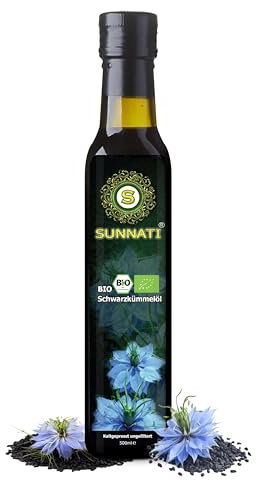 Sunnati® Bio Schwarzkümmelöl Ungefiltert kaltgepresst 100% rein 500ml