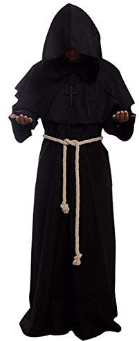 Gothden Golden service Priester Robe Mönch Mittelalterliche Kapuze Kapuzenmönch Renaissance Robe Kostüm