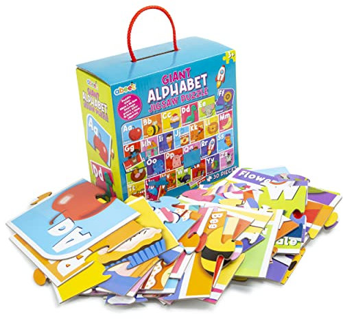 abeec Giant Alphabet Jigsaw Kids Puzzle – Floor Jigsaw Puzzles For Kids - Includes 30 Giant Floor Puzzle Pieces - Educational Toys - Toddler Games - Alphabet Puzzles