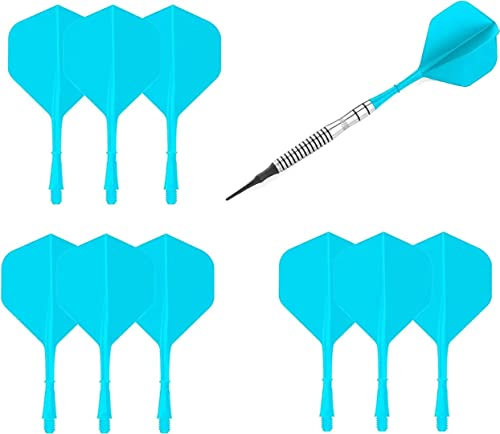 HERZWILD Dart Schäfte und Flights aus einem Stück Dartpfeile Zubehör Dart filghts Dart shafts (Blau)