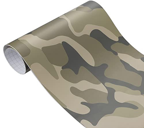 iSpchen Auto Tönungsfolie Camouflage Autofolie Vinyl Sticker Selbstklebend Folie Autoaufkleber Diy Dekofolie Auto Schutzfolie Auto Zubehör Innenraum Karosserie Lackschutzfolie aufkleber,50x200cm