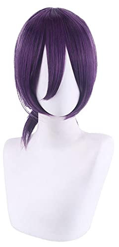 Chainsaw Man Reze Cosplay Wig Purple Heat Resistant Synthetic Hair Wig Halloween Party Role Play Wigs + Wig Cap