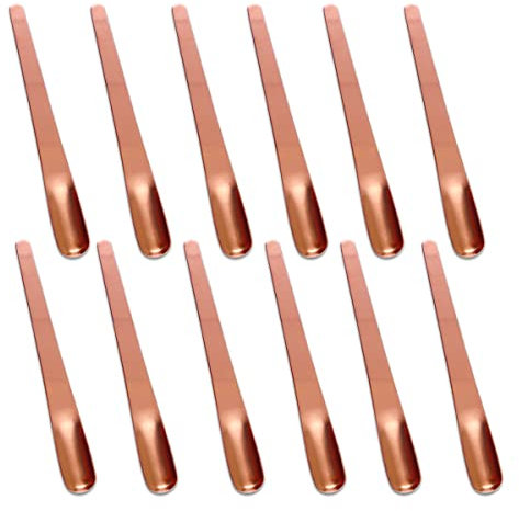 Lot de 12 Cuillères à Dessert en Acier Inoxydable - 12 cm, Mini Cuillères de Dégustation en Métal pour Apéritif, Pelle à Expresso, Réutilisables pour Crème Glacée, Café, Boissons (Or Rose)