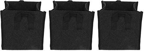 Nimomo 3PCS Bolsa para Plantar, Bolsa Multiusos para Cultivo de Plantas con Asas, Contenedor de Cultivo de Verduras de Jardín de Fieltro Cuadrado Negro ((5Gallon) 23.5 * 23.5 * 25)