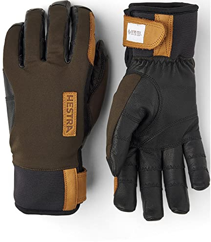 HESTRA Ergo Grip Active Wool Terry Oliv, Gore-Tex Fingerhandschuh, Größe 10 - Farbe Dark Forest - Black