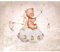 decomonkey Fototapete Bär Kaninchen 350x256 cm Tapete Fototapeten Vlies Tapeten Vliestapete Wandtapete moderne Wand Wandbild Schlafzimmer Wohnzimmer Braun Sterne Kinderzimmer Beige