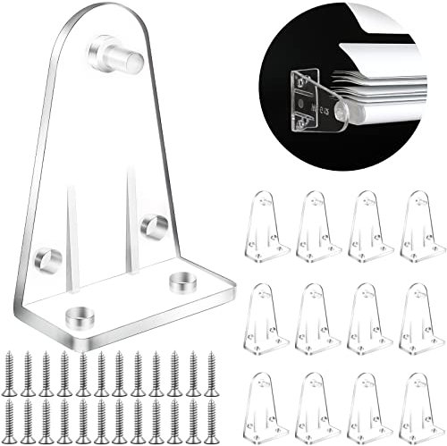 2 Inch 12pcs Blinds Hold Down Brackets, Clear Plastic Door Blinds Bottom Bracket, Blind Bottom Rail Hold Clips for Horizontal Blinds Shades Windows Doors