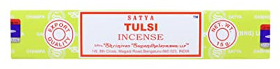 Basilico Sacro (Tulsi) - Bastoncini di incenso Satya Sai Baba - 15g (10-12 Sticks) - Arrotolati a mano in India - Per Meditazione e Yoga