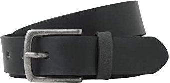 JACK & JONES Herren Jacian Leather Belt Ledergürtel 12227162 ,Schwarz ,80