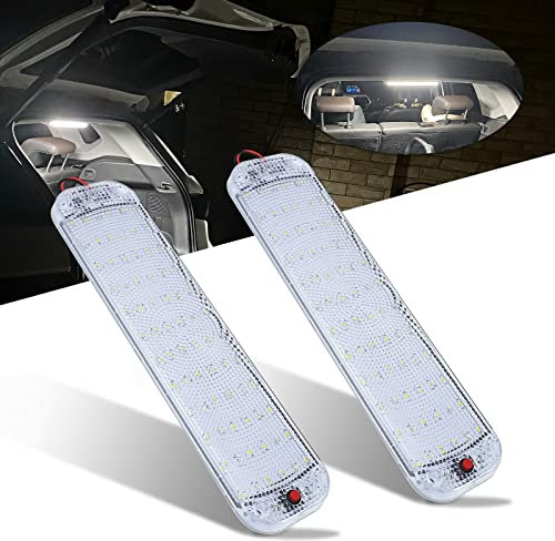 WOWLED 2 x 12V 72 LED Innenbeluchtung, 10 W LED Wohnmobil Deckenleuchte, LED Leiste mit ON/Off Schalter, LED Innenbeleuchtung für Auto, Wohnmobil, Bus, Wohnwagen, Boot, Kuppellicht, Camping