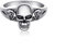 Schädel Ringe 925 Sterling Silber Gothic Totenkopf mit Rose Blume Statement Ring Vintage Skelett Schmuck für Damen-9