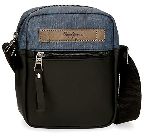 Pepe Jeans Ozeanblaue Umhängetasche 15x19,5x6 cm Polyester mit Kunstlederdetails