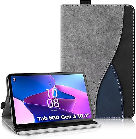 AsWant Funda para Lenovo Tab M10 3 Gen 10.1 Pulgadas TB328FU 2022, Ultra Slim Estuche Protectora Carcasa con Función de Soporte/Cartera Funda para Lenovo Tab M10 3 Gen (Gris)