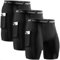 Niksa 3er Pack Herren Kompressionsshorts,Schnelltrocknendes Baselayer Unterhose Tights Kurz hochwertig, Sportshorts mit Handytasche, Schwarz XXL