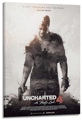Uncharted 4 Videospiel-Poster, dekoratives Gemälde, Leinwand, Wandposter und Kunstdruck, moderne Familienschlafzimmer-Dekoration, Poster, 20 x 30 cm