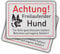 Felexdo Vorsicht Freilaufender Hund Schild 20x15cm Schilder Warnung vor Dem Hund aus Gebürstetes Aluminium mit Selbstklebend für Innen und Außen