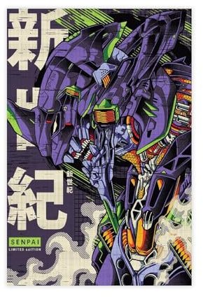yiili Neon Genesis Evangelion Evangelion Evangelion Eva Unit 01 Poster Leinwand Poster Wandkunst Dekor Druck Bild Gemälde für Wohnzimmer Schlafzimmer Dekoration Unframe-Stil 50 x 75 cm
