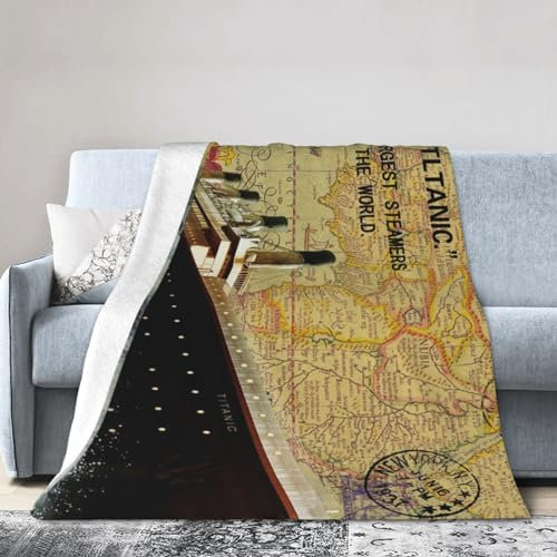 TBMAQ Titanic-Movie-Super weiche, warme Microfleece-Flanelldecke, Leonardo-Dicaprio, 3D-Druck, leichte, gemütliche Decke für Bett, Couch und Reisen, 101,6 x 76,2 cm