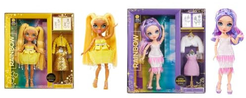 Rainbow High Fantastic Fashion Puppe - Sunny Madison & Fantastic Fashion Puppe - Violet Willow - Lila Modepuppe und Spielset mit 2 Outfits & Modeaccessoires - Für Sammler und Kinder von 4-12 Jahren