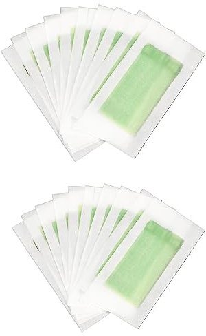 dijiusidy 20 Stück Haarentfernung Wachsstreifen Wachs Epilierstreifen Grün Enthaarungspapier Arm Oberlippe Wange Kinn Easy Operation Kit