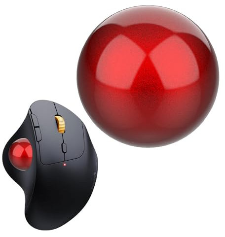 Trackball Boule de rechange pour souris Logitech M575, M570, MX Ergo, ELECOM, Kensington, Perixx, et autres souris Trackball compatibles Rouge brillant 34 mm