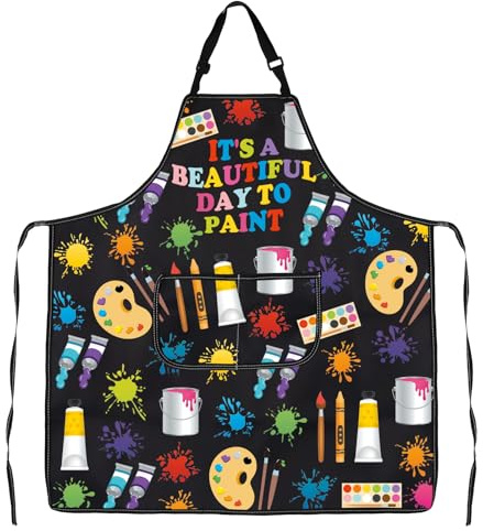 Artistic Apron Artist Lovers Gift Painting Artist Apron With Pocket Painting Gift It's A Beautiful Day To Paint