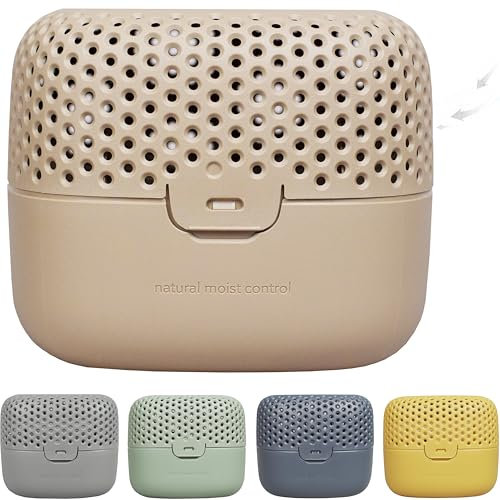 AbsoDry Duo Family - Déshumidificateur d'air anti moisissure non électrique - Absorbeur d'humidité - Pour une meilleure qualité de l'air - Anti humidité maison, salle de bain, chambre - Nougat