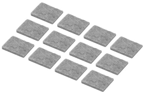 sourcing map 24pcs Felt Furniture Pads, 1.6 Inch Square Small Felt Chair Leg Floor Protectors Prevent Scratches for Furniture Hard Floor, Grey