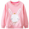 Baogaier Mädchen Sweatshirt Pullover Baumwolle Leichtgewicht Sport Jumper Langarmshirt Rosa Kaninchen Pelzig Tierdruck Kinder Kleidung Langarm Ostern Geschenke Tops 5-6 Jahre, Gr.110-116