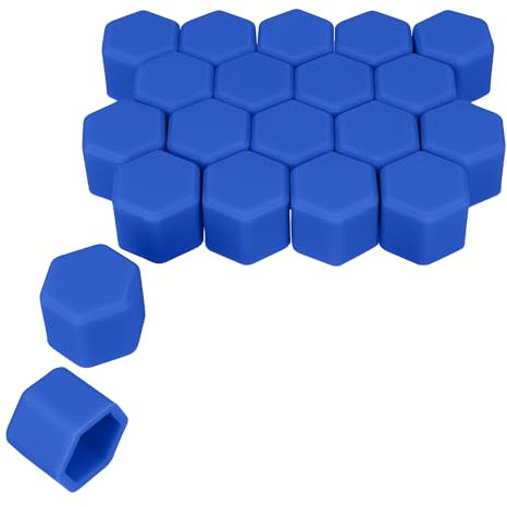 kwmobile 20x Abdeckung für 21 mm Radmuttern Auto Rad Schraube - Radschrauben Cover - Mutter Kappen in Dunkelblau