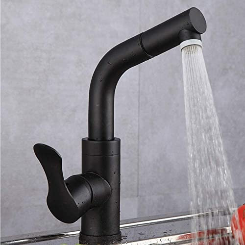 JMRTQMEC Faucetsifunktionale Küchenspüle, 360 Grad drehbarer Wasserhahn, Küchenarmatur, Gemüsetopf, Waschbecken, Dusche, Wasserhahn(Noir)
