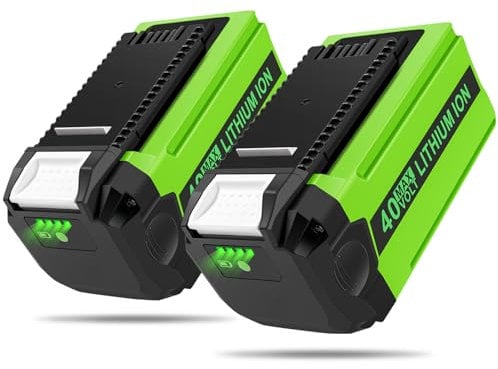 Qweneor 2 Pack 40V 6.0Ah Battery for GreenWorks 40V, Compatible with GreenWorks 40V G-MAX Power Tools 29472 29462 29252 20202 22262 25312 25322 20642 2227062 44444 44442