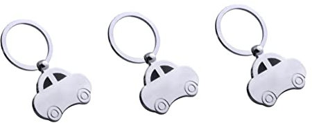 SEWOART 3 Pièces Porte-clés Pendentif Voiture Chaîne Porte-clés En Métal Porte-clés Voiture Coccinelle En Métal Silver