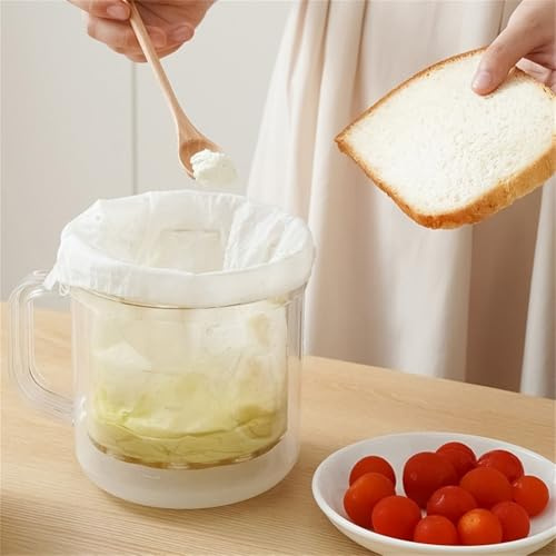 Feinmaschiges Joghurtbereiter-Sieb mit Deckel, cremiger Molken-Trenner, abnehmbarer transparenter Joghurt-Filterbecher mit Feder