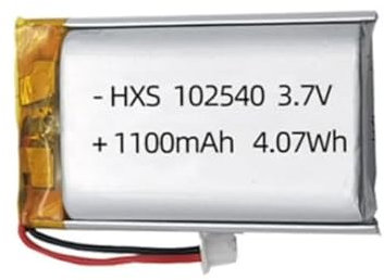 Lot de 2 batteries au lithium polymère rechargeables 3,7 V 102540 1100 mAh pour voitures, drones