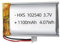 Lot de 2 batteries au lithium polymère rechargeables 3,7 V 102540 1100 mAh pour voitures, drones