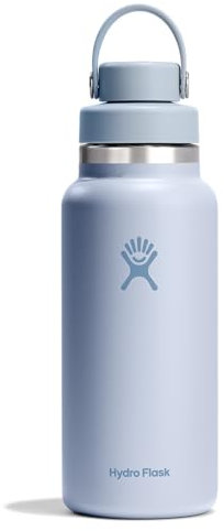Hydro Flask 32 Oz Wide Mouth Chug Cap Water Bottle - Insulated Stainless Steel with Leakproof closeable lid for Cold Water Drinks, Sports, Travel, car and School in Surf