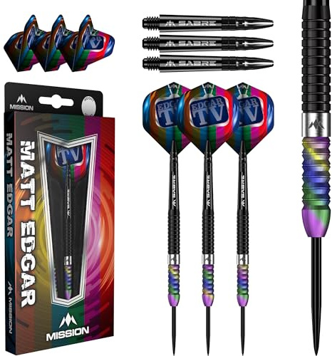 MISSION Matthew Edgar Black PVD Coral 90% - Steeldarts 21 Gramm
